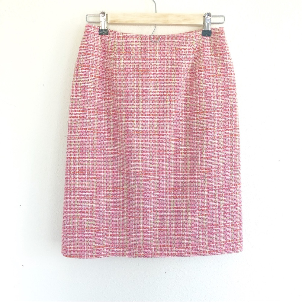 Bentley A Pink Tweed Skirt Size 4 EUC